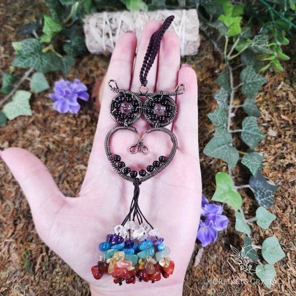 Handmade Obsidian Crystal Owl Décor #84 - Picture 2 of 2